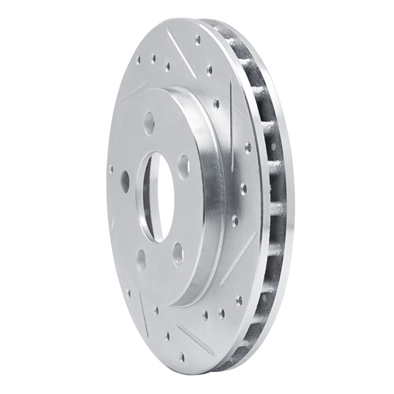 R1 85-89 Dodge ARIES Front Right Drilled & Slotted Silver Brake Rotor thumbnail 2