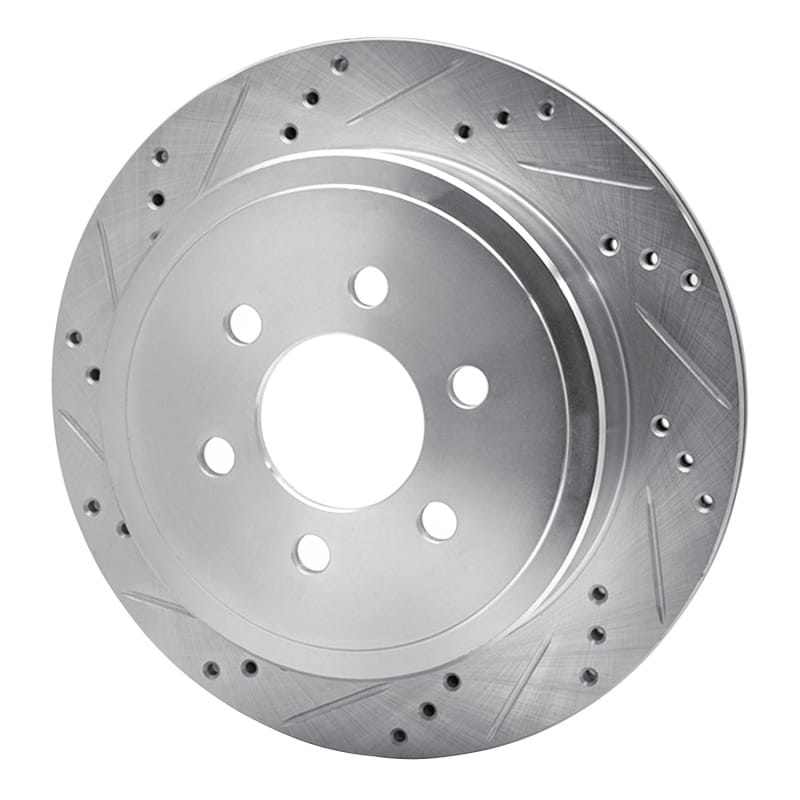 R1 03-03 Dodge Durango Rear Left Drilled & Slotted Silver Brake Rotor thumbnail 2