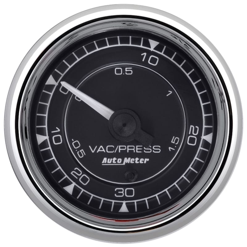 AutoMeter Chrono 2-1/16in 30in HG/30PSI Digital Stepper Motor Vacuum/Boost Gauge - Chrome