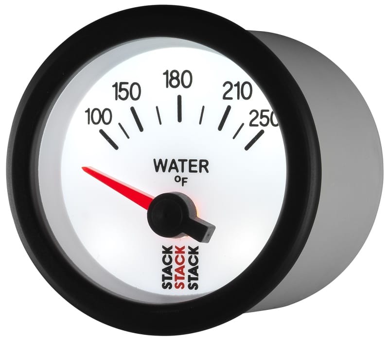 Autometer Stack 52mm 100-250 Deg F 1/8in NPTF Electric Water Temp Gauge - White thumbnail 3