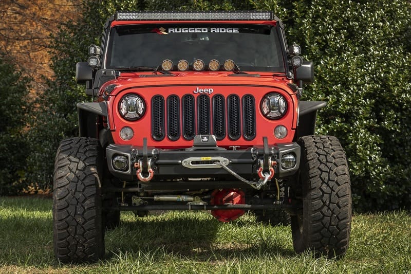 Rugged Ridge 07-18 Jeep Wrangler JK Arcus Front Bumper Set w/Tray & Hooks thumbnail 3