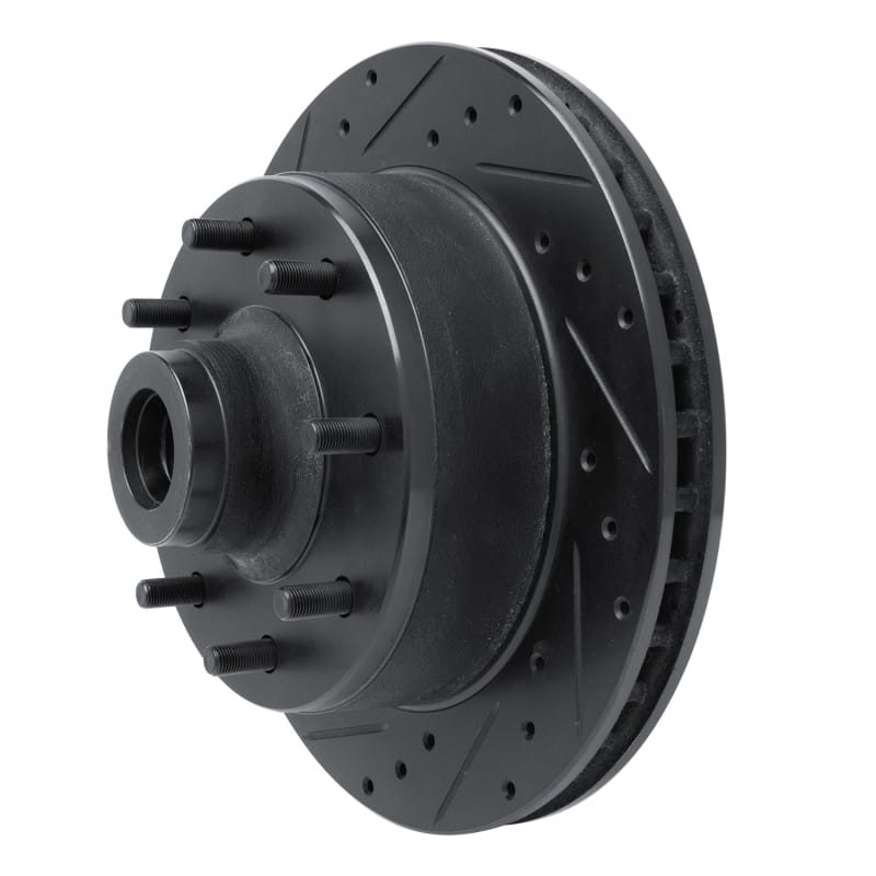 R1 78-81 Dodge B300 Van (71-74) / B300 (75-80) Front Left Drilled & Slotted Black Brake Rotor