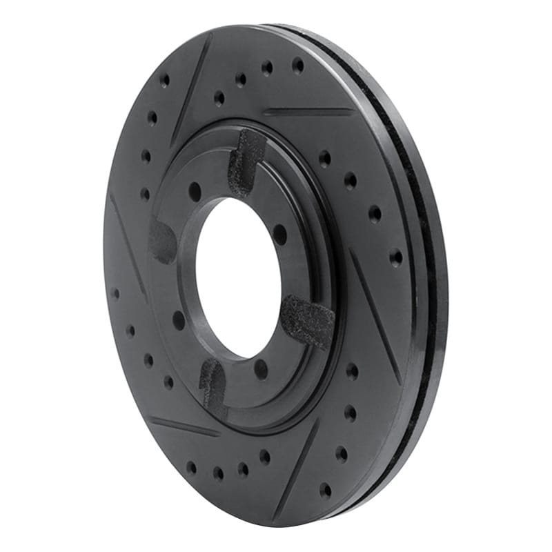 R1 84-90 Dodge COLT Front Left Drilled & Slotted Black Brake Rotor thumbnail 2
