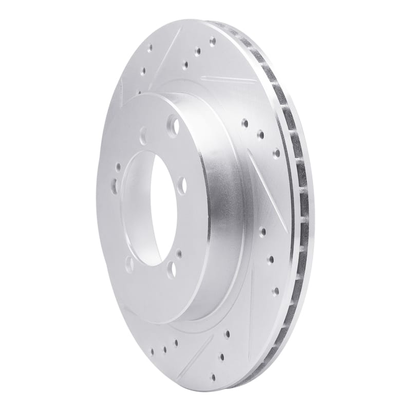 R1 93-99 Dodge STEALTH Rear Left Drilled & Slotted Silver Brake Rotor thumbnail 2