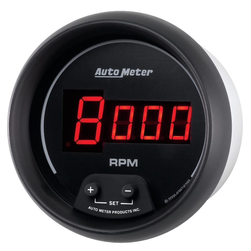 AutoMeter Gauge Tach 3-3/8in. 10K RPM In-Dash Digital Black Dial W/ Red Led thumbnail 2
