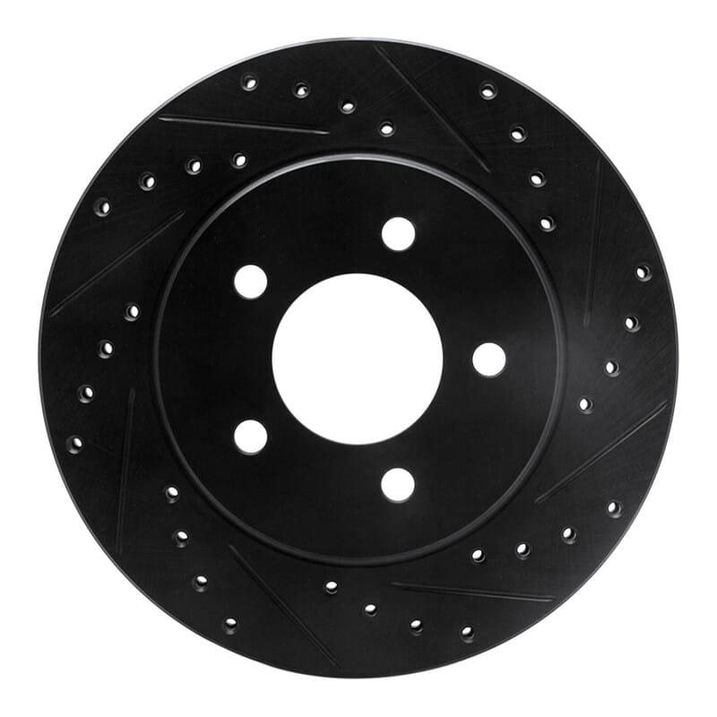 R1 91-02 Chrysler Grand Voyager Front Right Drilled & Slotted Black Brake Rotor
