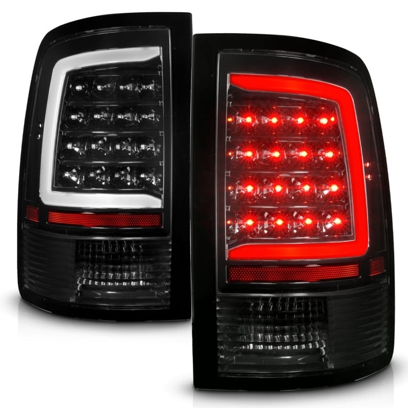 ANZO 09-18 Dodge Ram 1500 Full LED Taillights w/ Sequential Black Housing/Clear Lens