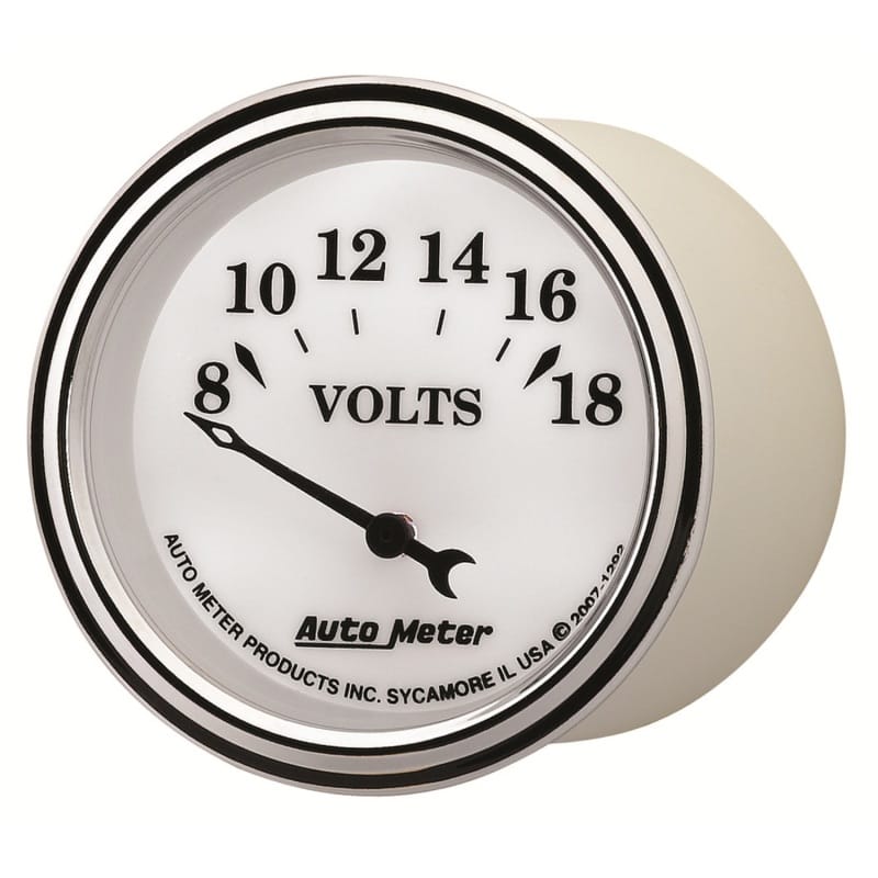 AutoMeter Gauge Voltmeter 2-1/16in. 18V Elec Old Tyme White II thumbnail 2