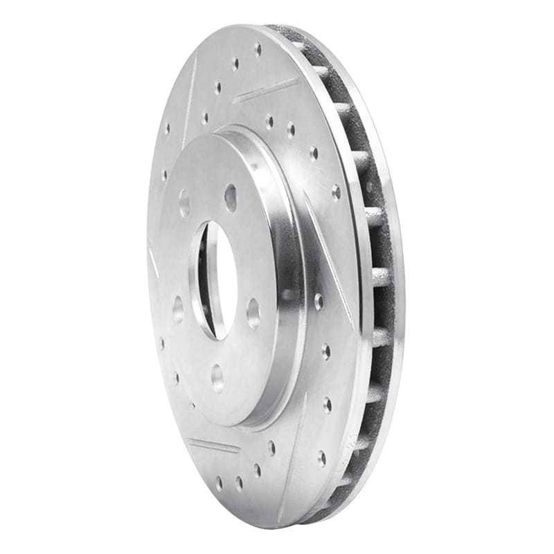 R1 96-00 Chrysler Town & Country Front Left Drilled & Slotted Silver Brake Rotor thumbnail 2