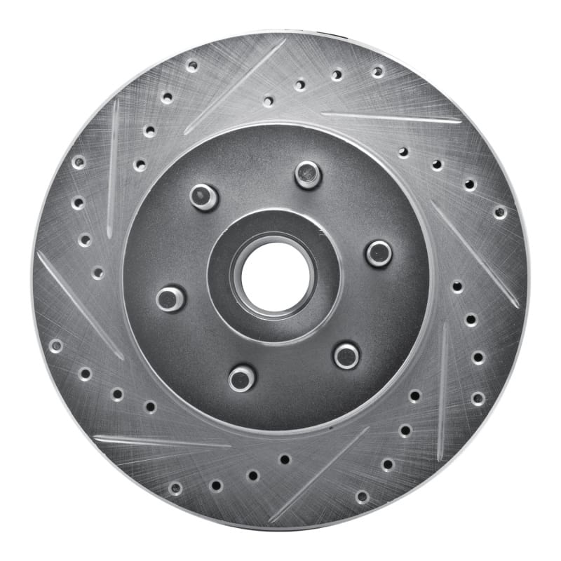R1 91-96 Dodge DAKOTA RWD Front Left Drilled & Slotted Silver Brake Rotor