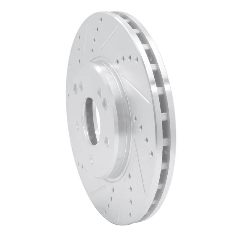R1 96-11 Chrysler Crossfire Front Left Drilled & Slotted Silver Brake Rotor