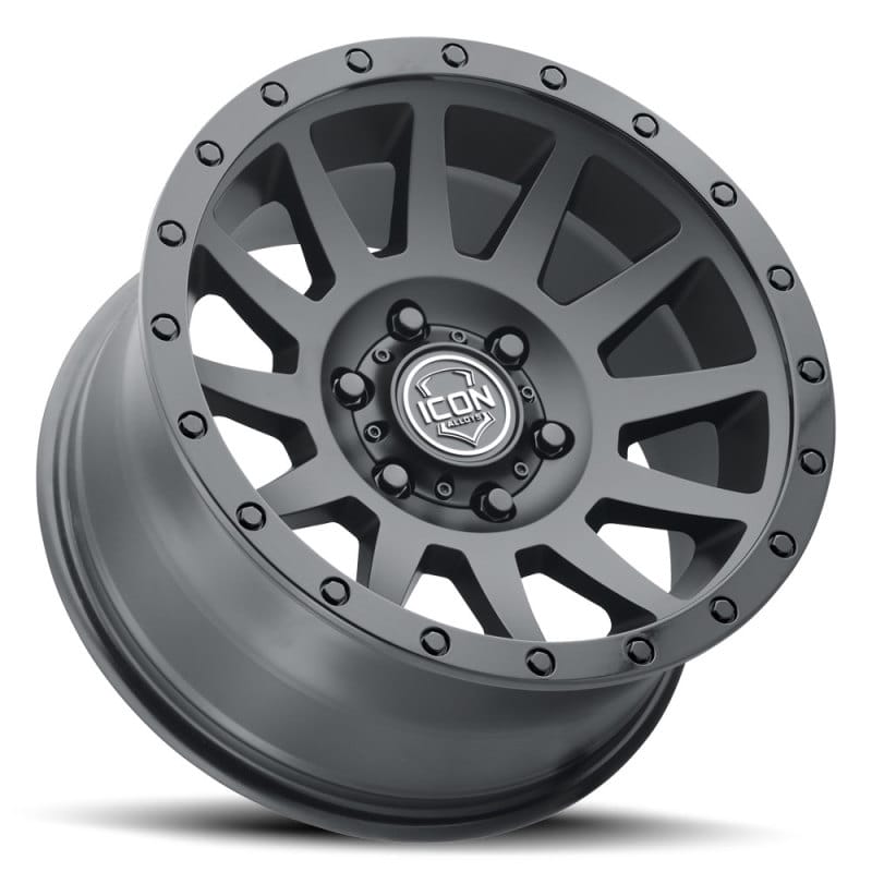 ICON Compression 18x9 6x5.5 0mm Offset 5in BS 106.1mm Bore Double Black Wheel thumbnail 4