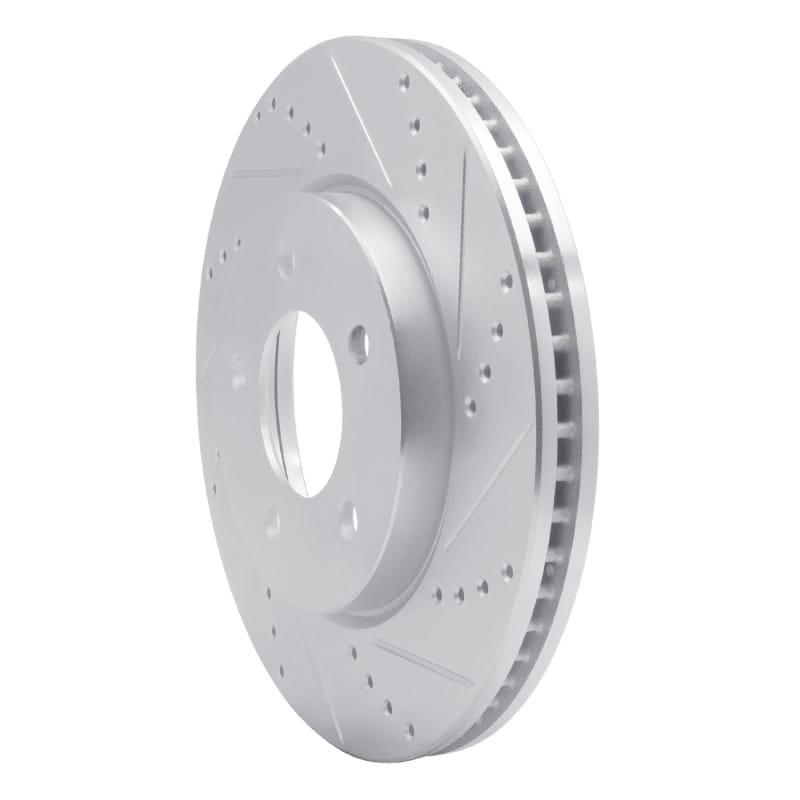 R1 04-08 Chrysler Pacifica Front Right Drilled & Slotted Silver Brake Rotor thumbnail 2