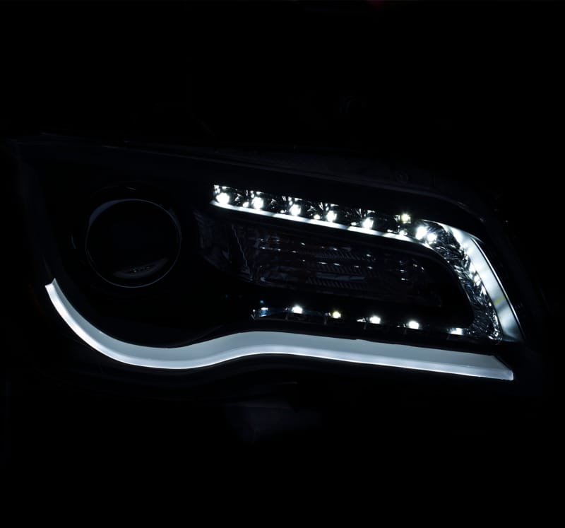 ANZO 2011-2014 Chrysler 300 Projector Headlights w/ Plank Style Design Chrome thumbnail 3