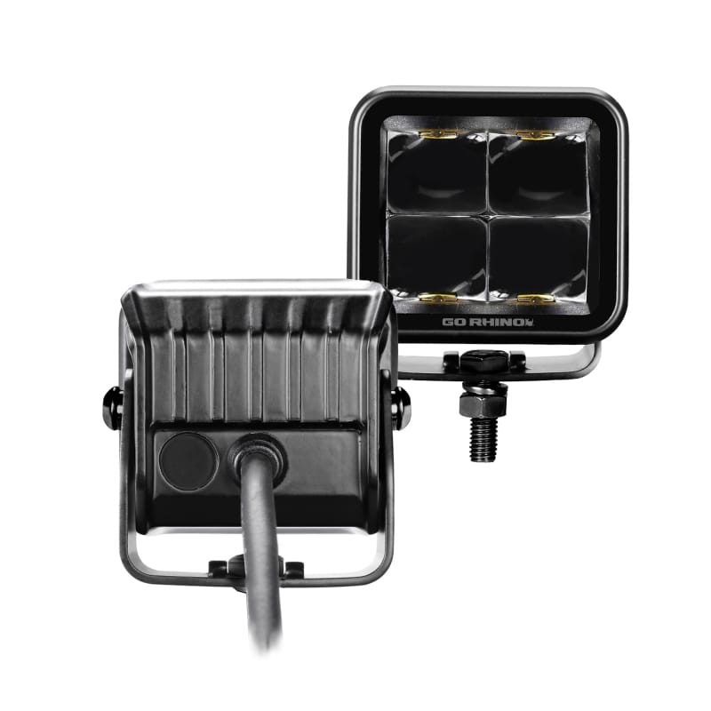 Go Rhino Xplor Blackout Series Cube LED Spot Light Kit (Surface/Threaded Stud Mnt) 2x2 - Blk (Pair) thumbnail 2