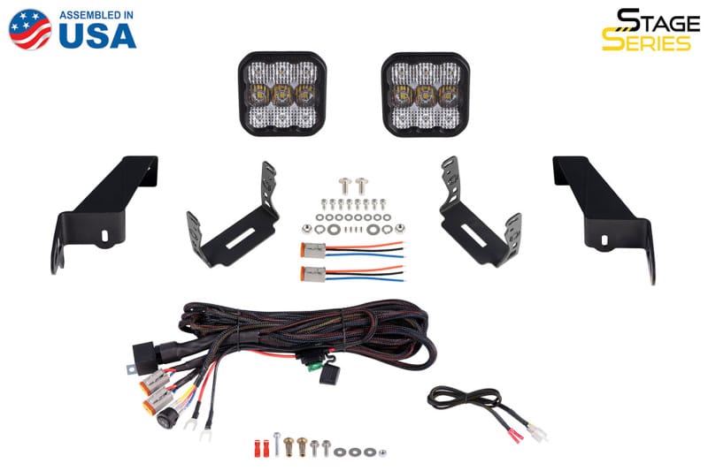 Diode Dynamics 18-21 Jeep JL Wrangler SS5 Bumper LED Pod Light Kit - Sport Yellow Driving thumbnail 8