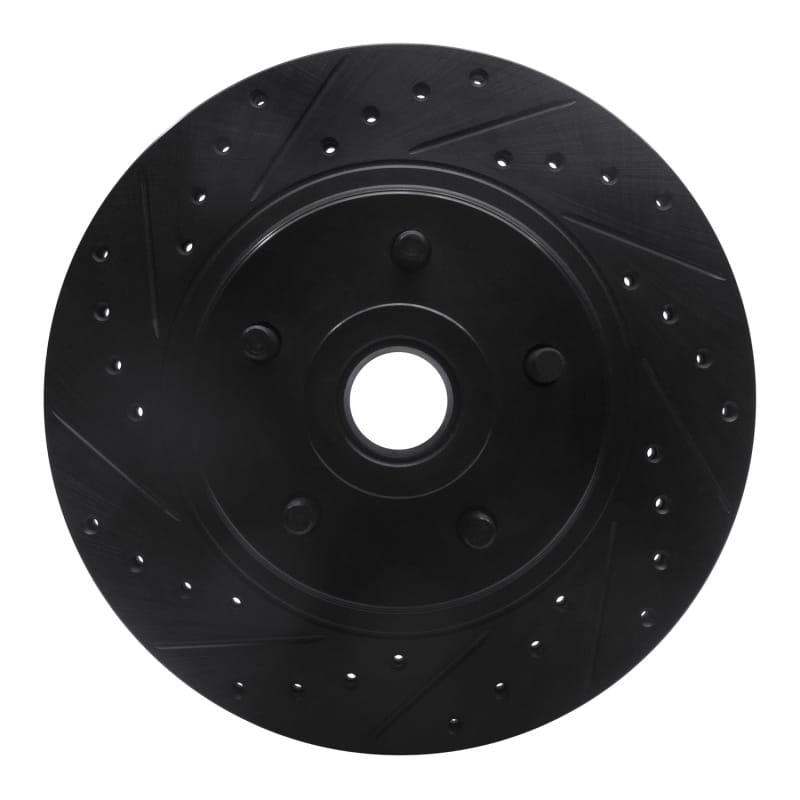R1 76-81 Chrysler Newport Front Left Drilled & Slotted Black Brake Rotor
