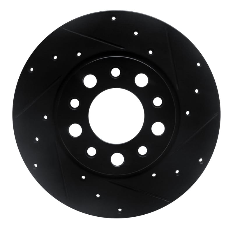 R1 15-25 Alfa Romeo Tonale Rear Right Drilled & Slotted Black Brake Rotor