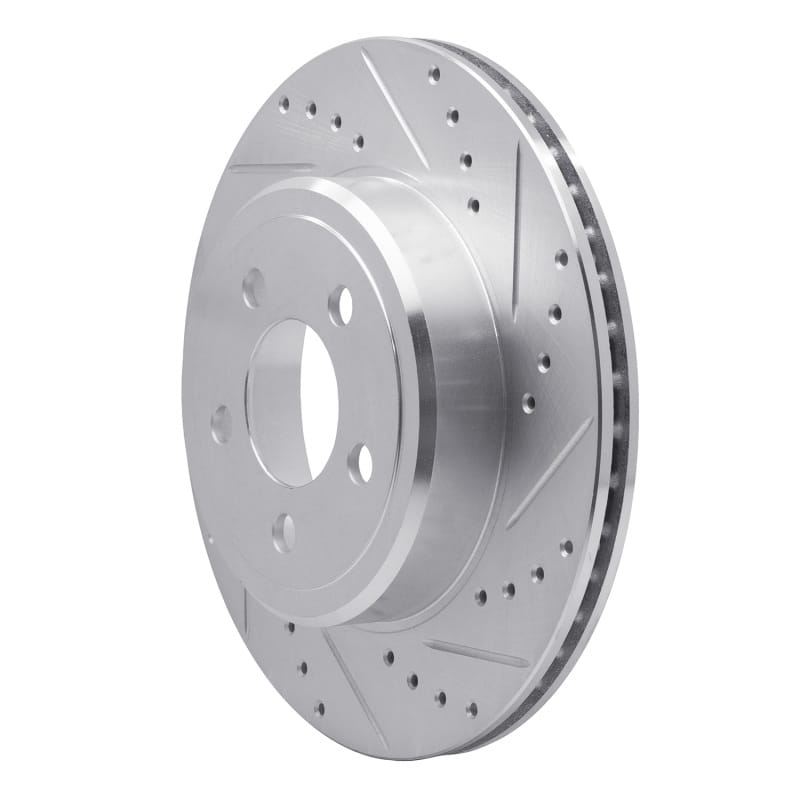 R1 05-23 Chrysler 300 Rear Right Drilled & Slotted Silver Brake Rotor - 631-39018R thumbnail 2