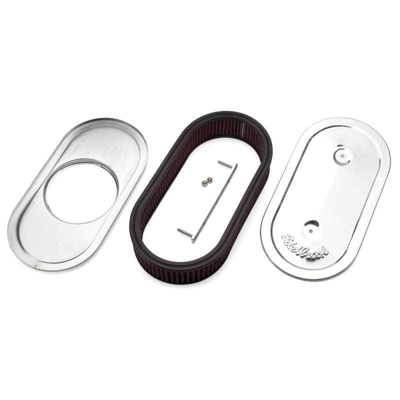 Edelbrock Air Cleaner Pro-Flo Series Oval Steel Top Cloth Element 13 5In X 7In X 3 5In Chrome thumbnail 3