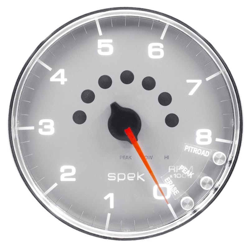 Autometer Spek-Pro Gauge Tachometer 5in 8K Rpm W/Shift Light & Peak Mem Silver/Chrome - P23821 thumbnail 3