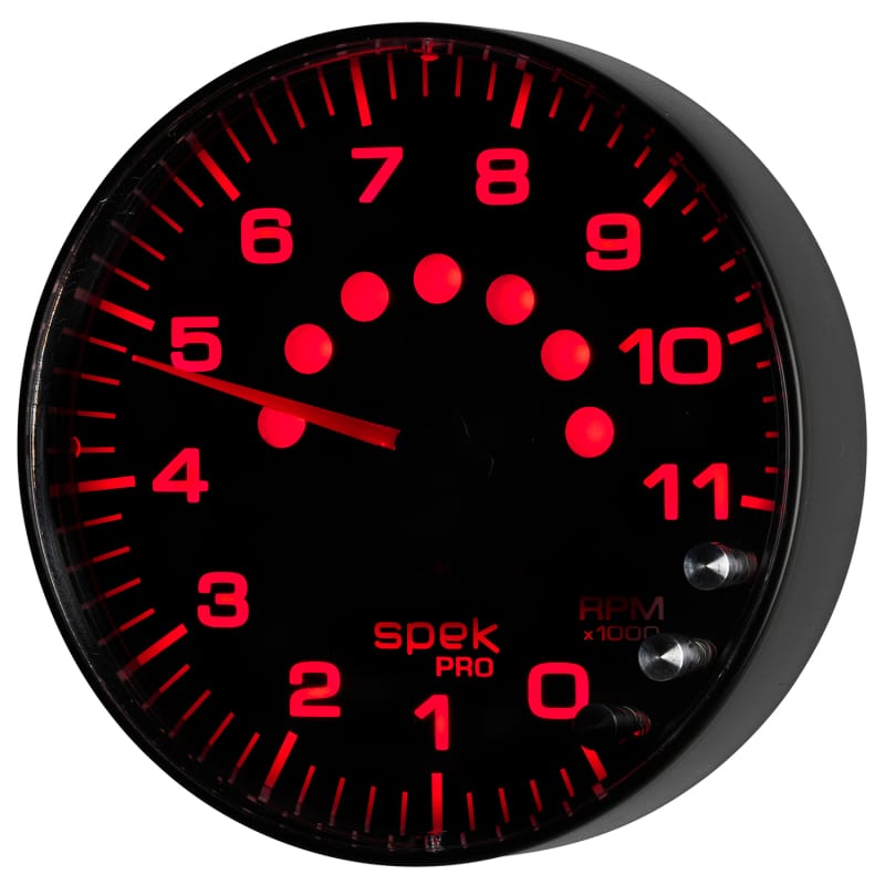 Autometer Spek-Pro Gauge Tachometer 5in 11K Rpm W/Shift Light & Peak Mem Black/Black - P239328 thumbnail 9