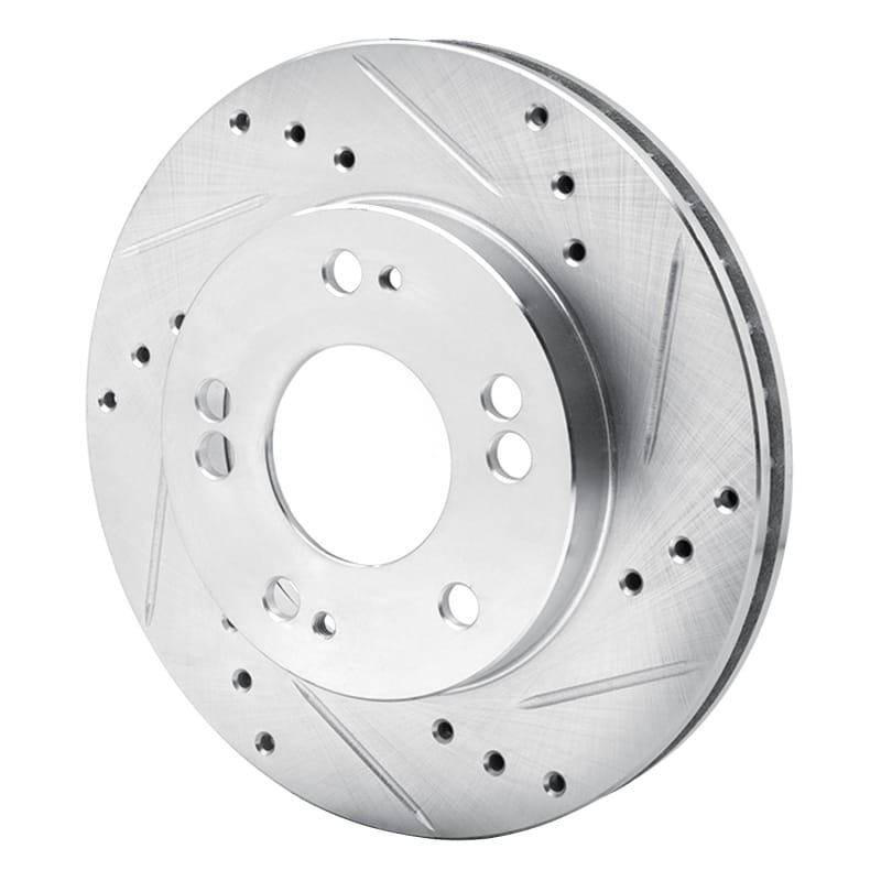 R1 90-05 Chrysler SEBRING Front Right Drilled & Slotted Silver Brake Rotor