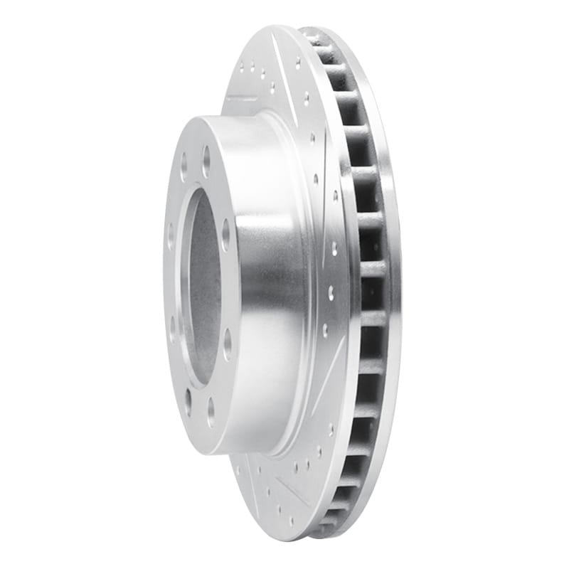 R1 89-93 Dodge W350 Front Right Drilled & Slotted Silver Brake Rotor thumbnail 2