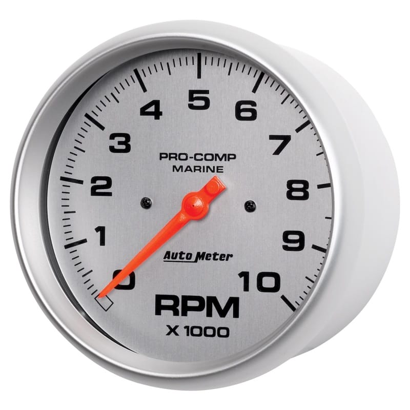 Autometer Marine Silver Ultra-Lite 5in 10K RPM In-Dash Tachometer Gauge thumbnail 2