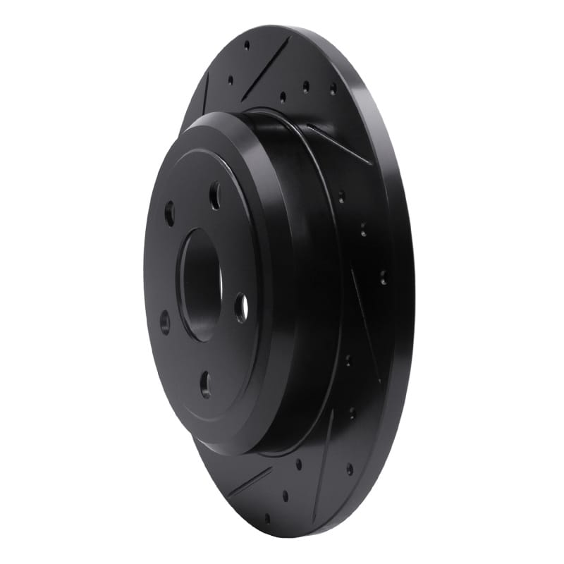 R1 11-22 Dodge Durango Rear Left Drilled & Slotted Black Brake Rotor thumbnail 2
