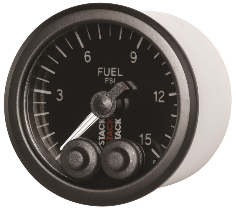 Autometer Stack 52mm 0-15 PSI 1/8in NPTF Male Pro-Control Fuel Pressure Gauge - Black thumbnail 6