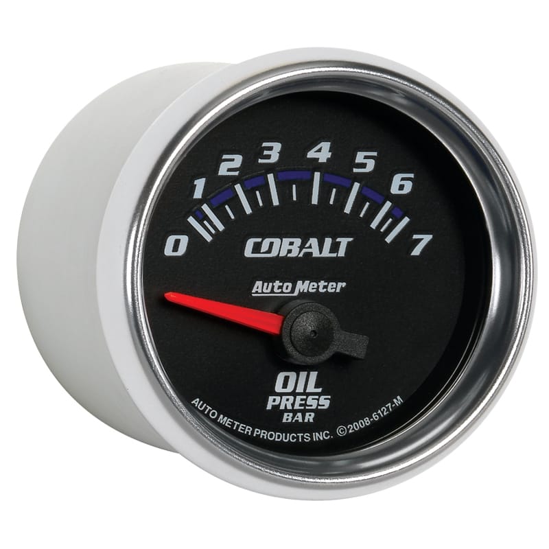Autometer Cobalt 52mm 0-7 BAR Short Sweep Electric Oil Pressure Gauge thumbnail 5