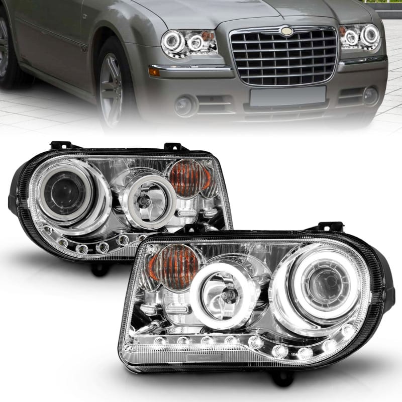 ANZO 2005-2010 Chrysler 300C Projector Headlights w/ Halo Chrome (CCFL) G2 thumbnail 3