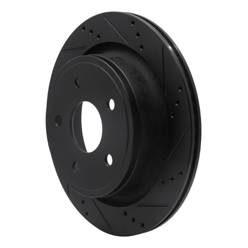 R1 02-24 Chrysler ASPEN Rear Right Drilled & Slotted Black Brake Rotor thumbnail 2