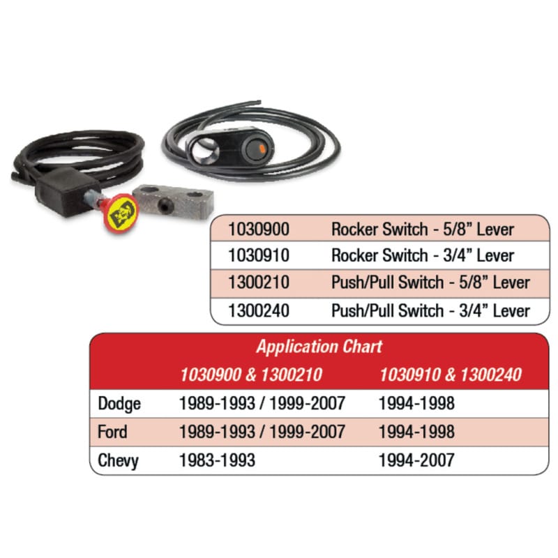 BD Diesel Rocker Switch Kit Exhaust Brake - 5/8in Manual Lever thumbnail 3