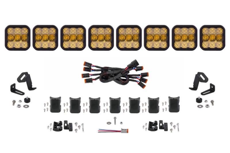 Diode Dynamics SS5 Sport Universal CrossLink 8-Pod Lightbar - Yellow Combo