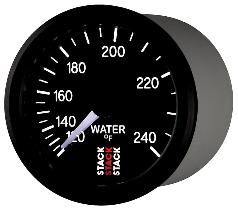 Autometer Stack 52mm 120-240 Deg F 1/2in Npt (M) Mechanical Water Temp Gauge - Black thumbnail 3