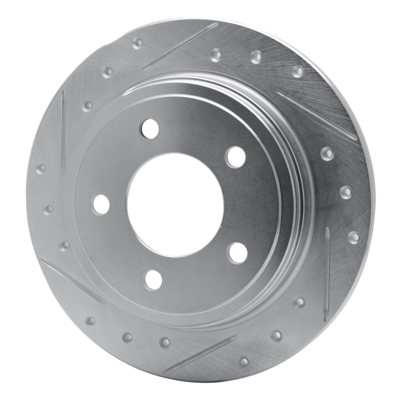 R1 93-04 Chrysler 300M Rear Left Drilled & Slotted Silver Brake Rotor thumbnail 2