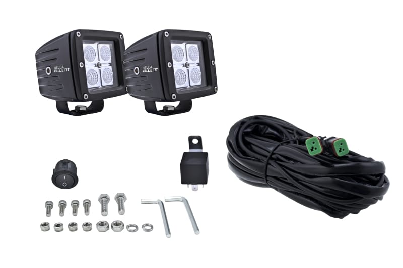 Hella HVF Cube 4 LED Off Road Kit - 3.1in 12W Spot Beam thumbnail 5