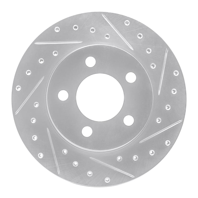R1 93-97 Chrysler CONCORDE Front Right Drilled & Slotted Silver Brake Rotor