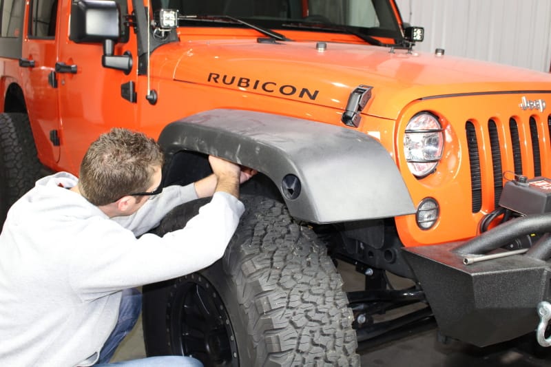 Fishbone Offroad 07-18 Jeep Wrangler Front/Rear Tube Fenders - Aluminum Blk Txtrd Pwdrcoat(Set Of 4) thumbnail 3