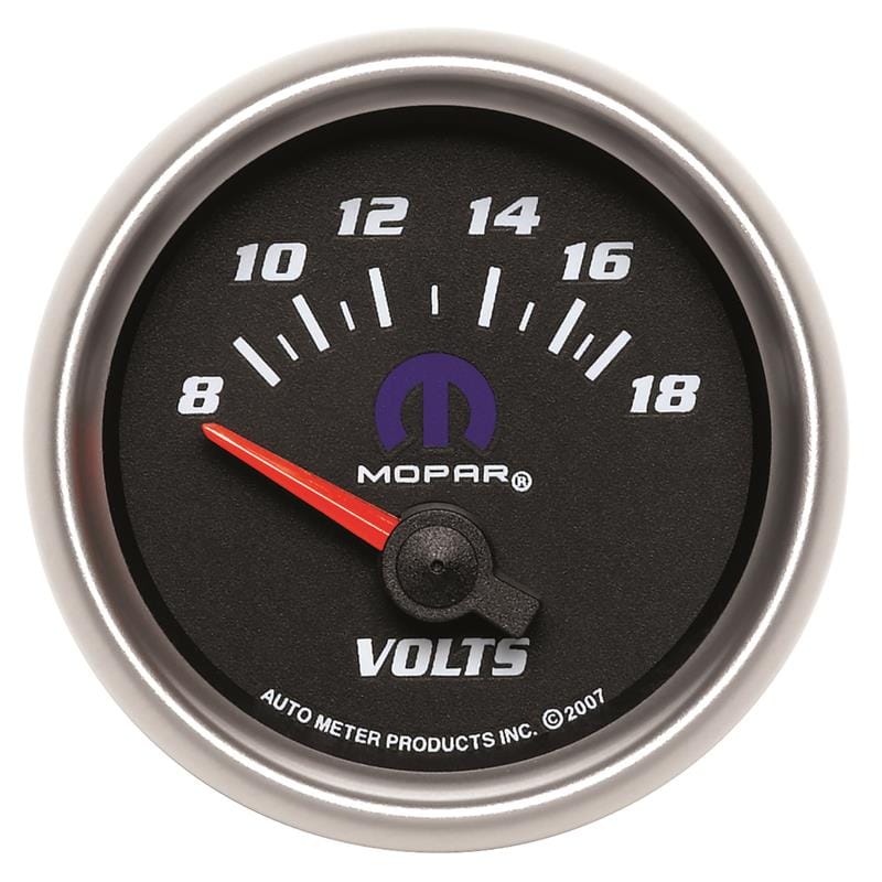 Autometer Mopar 52.4mm SSE 8-18 Volts Voltmeter Gauge - 880021