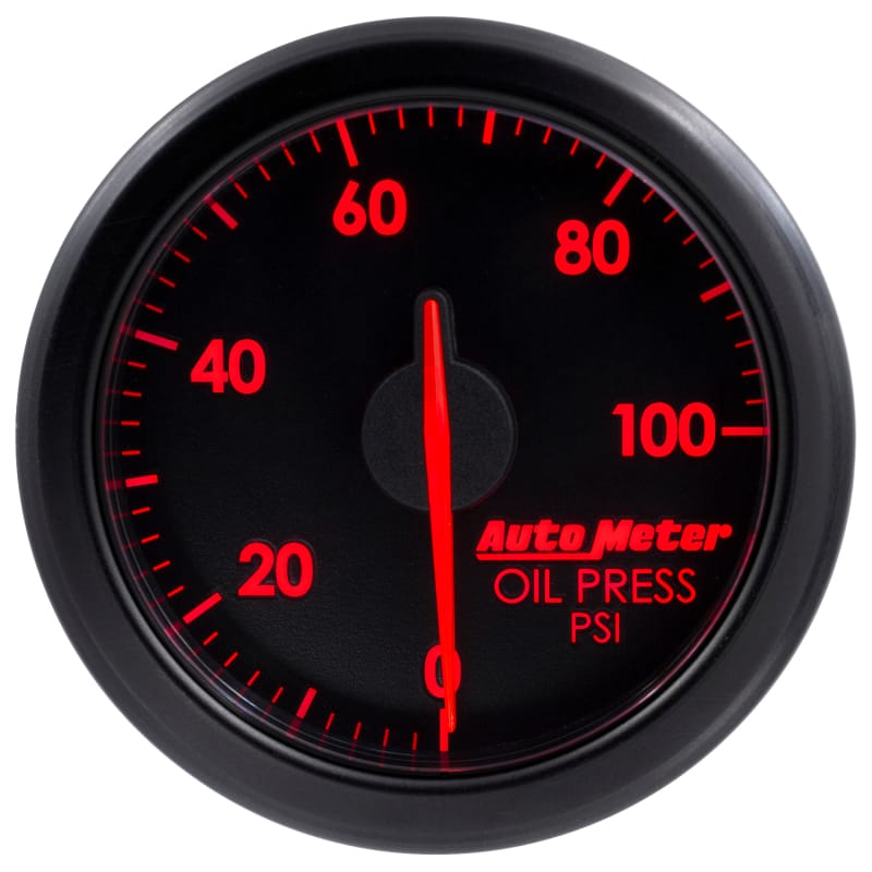 Autometer Airdrive 2-1/6in Oil Pressure Gauge 0-100 PSI - Black thumbnail 6