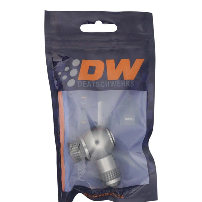 DeatschWerks 8AN ORB Male to 8AN Male Flare Low Profile 90-Degree Swivel - Anodized DW Titanium thumbnail 2