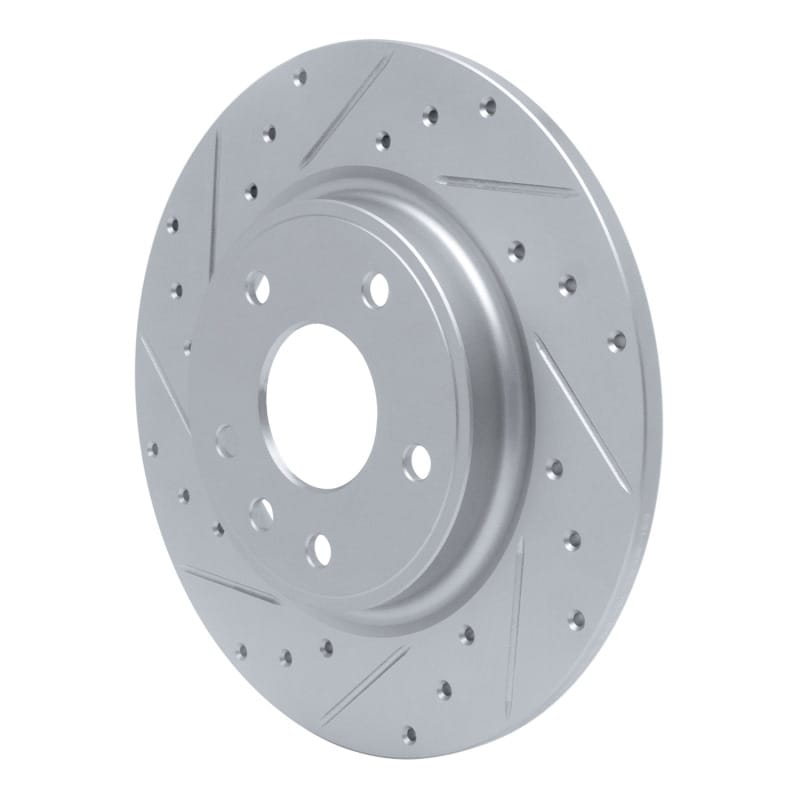 R1 17-25 Chrysler Grand Caravan Rear Left Drilled & Slotted Silver Brake Rotor thumbnail 2
