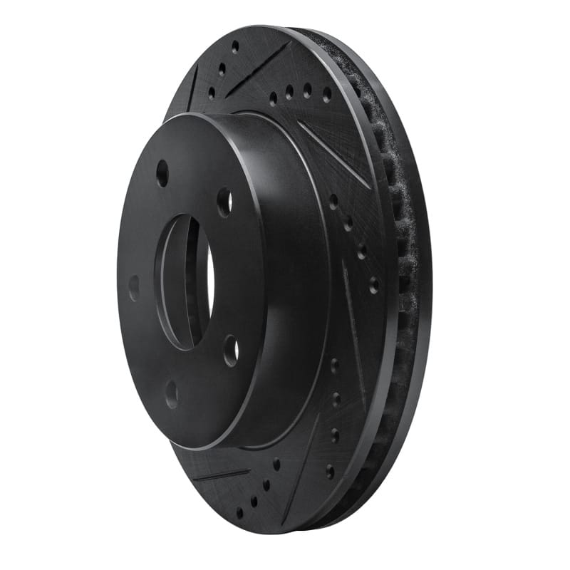 R1 00-02 Dodge Ramcharger (Mexico) Front Left Drilled & Slotted Black Brake Rotor thumbnail 2