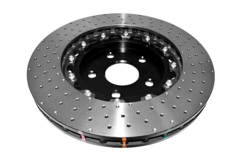 DBA 06-10 Jeep Grand Cherokee SRT8 Front 5000 Series Cross Drilled Rotor w/Black Hat thumbnail 3