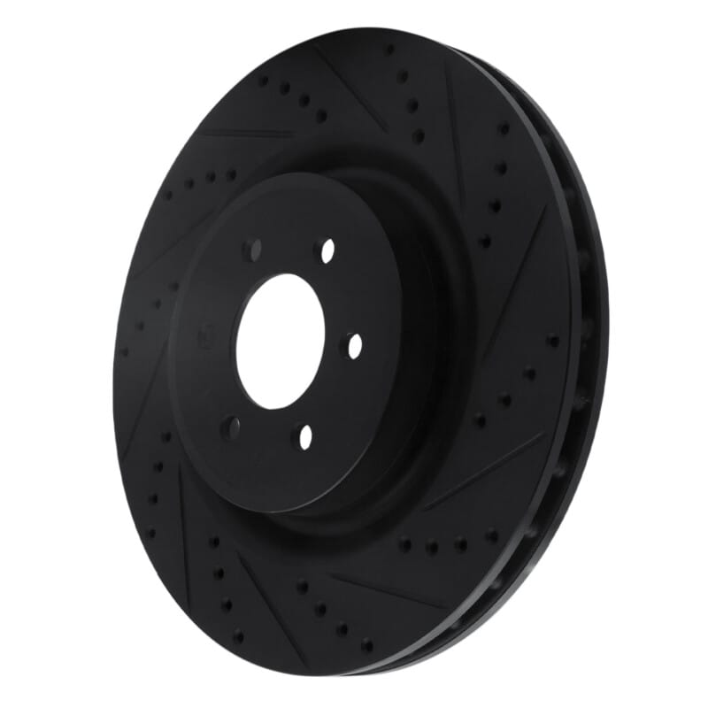 R1 2003-2017 Dodge Viper Front Right Drilled & Slotted Black Brake Rotor thumbnail 2