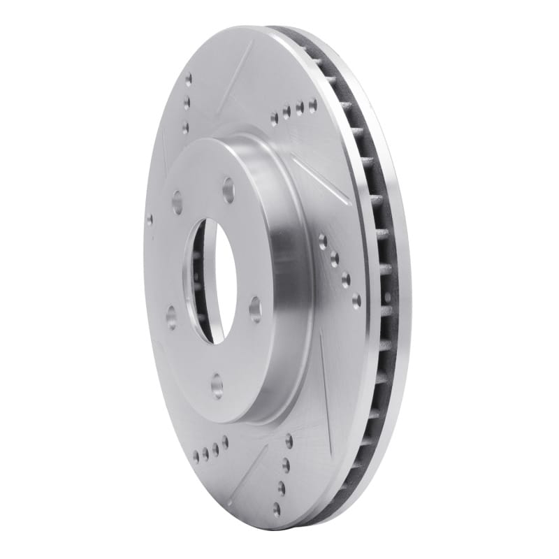 R1 07-17 Dodge CALIBER Front Left Drilled & Slotted Silver Brake Rotor thumbnail 2