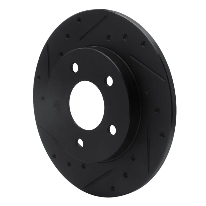 R1 88-92 Dodge Monaco Rear Left Drilled & Slotted Black Brake Rotor thumbnail 2